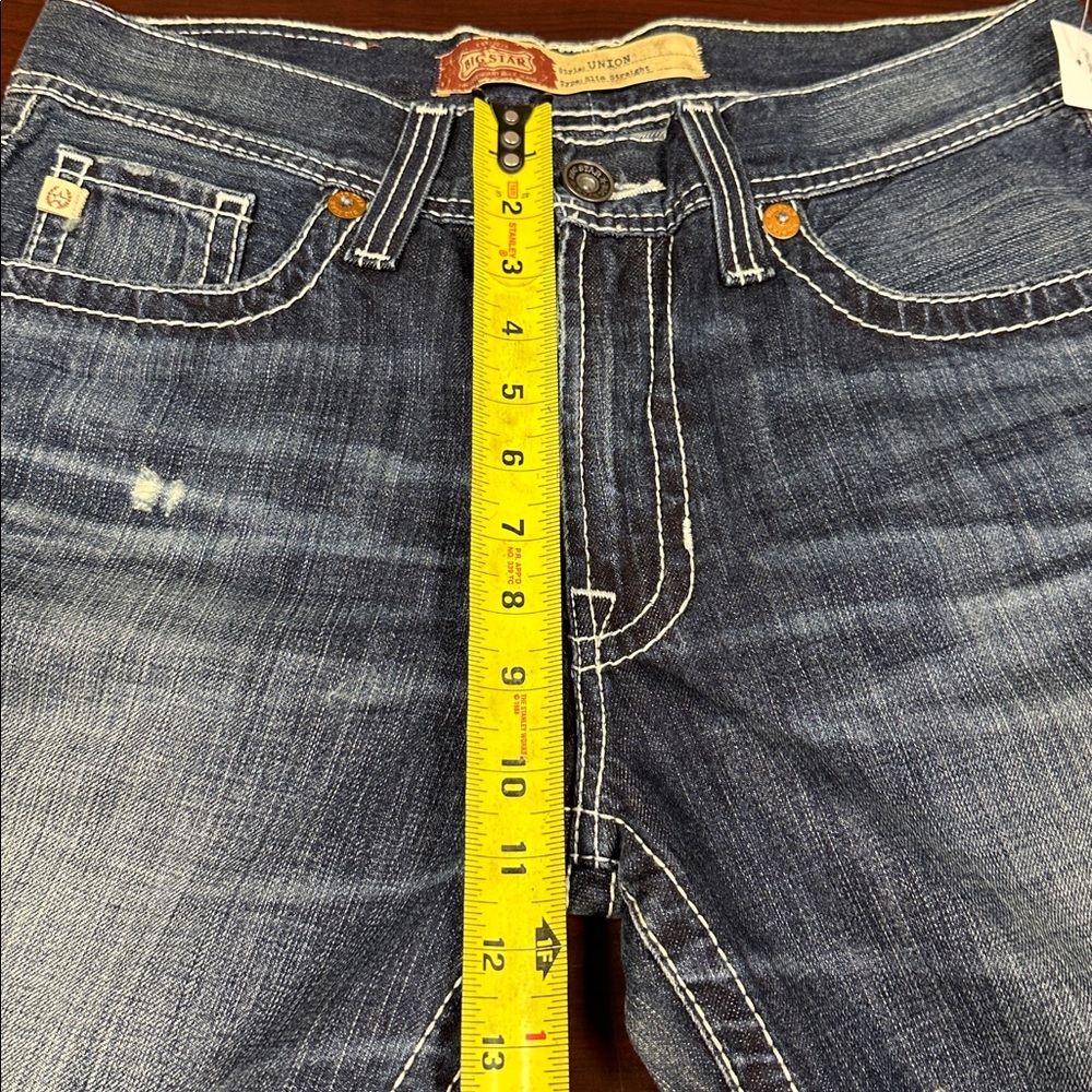 Men's Big & Tall Vintage Thick Stitch Embroidered Distressed Jeans - Picture 11 of 15